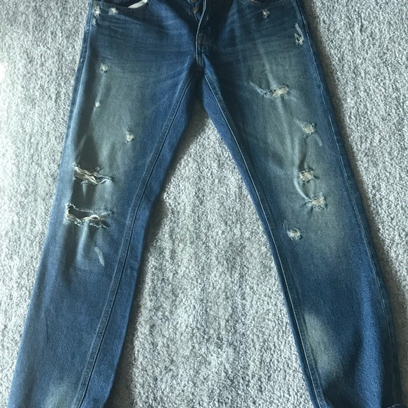 Zara Distressed Denim Jeans With Rips - Picture 2 of 3